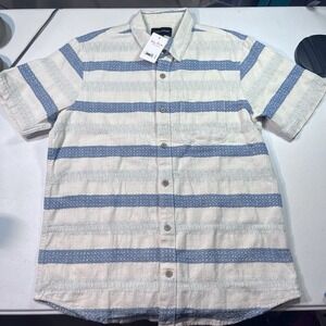 NWT Lucky Brand Men's Button Down Short Sleeve 100% Cotton Small